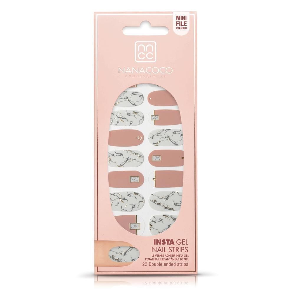5/$25💜 Nanacoco Insta Gel Nail Strips Pink Marble